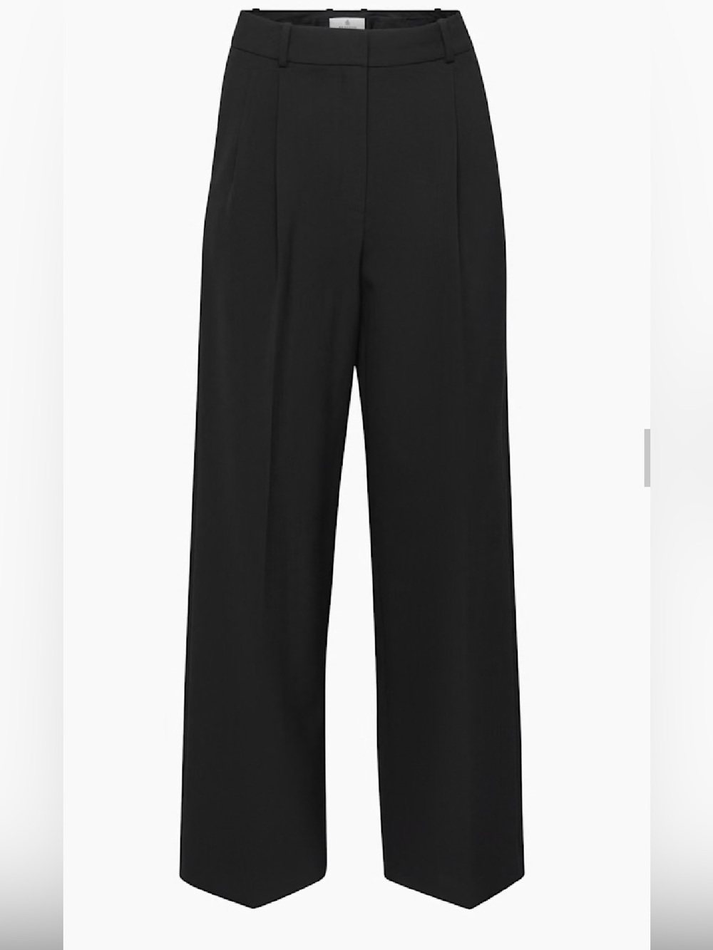 Babaton Black Wide-Leg Pleated Pants (4S)